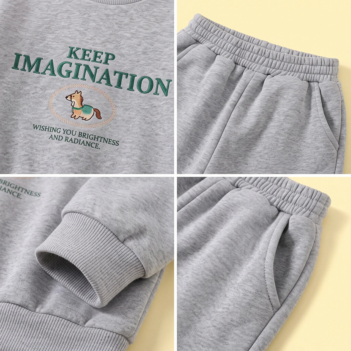 Boys Grey Typographic Sweatshirt & Jogger Sets Sets