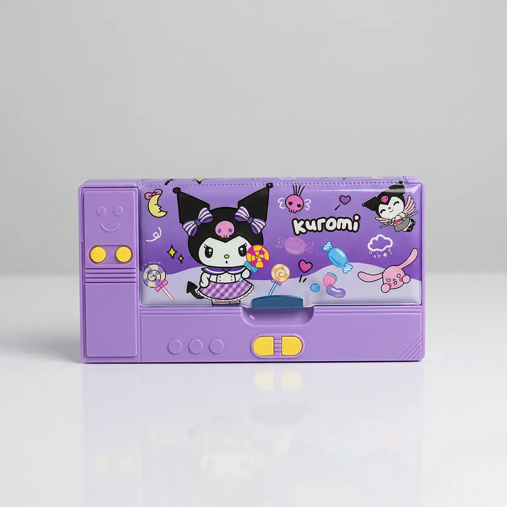 Kuromi Cartoon Magnetic Pencil Box Trending Accessories Purple Onesize