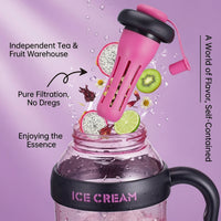 Dark Pink FlavorFusion Infuser Water Bottle with Straw Trending Accessories