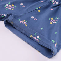 Girls Green Heart Graphic Puff Sleeve Top With Floral Shorts Sets Sets
