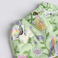 Girls Pink Unicorn Printed T-Shirt With Printed Shorts Sets 2 pc. Sets