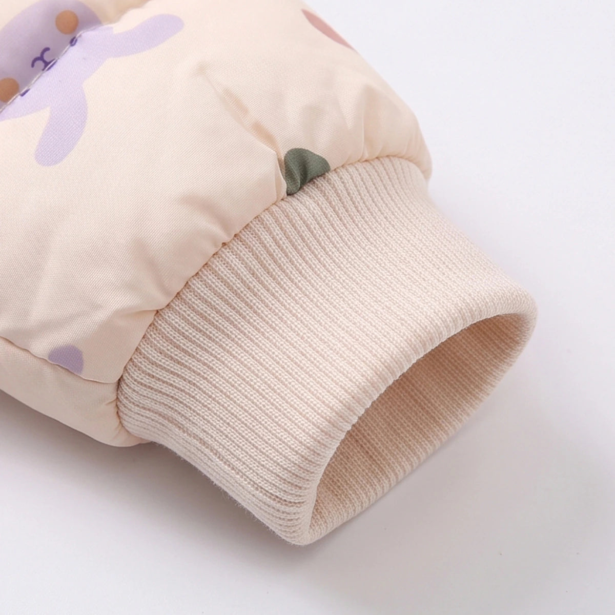 Girls Cream Heart Print Long Sleeve Quilted Jacket Coats & Jackets