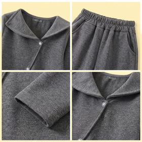 Boys Dark Grey Knitted Top & Pants Co-ord Sets Sets