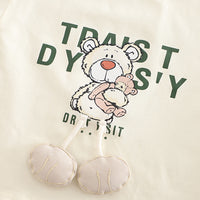 Boys Teddy Printed Short Sleeves T-Shirt With Green Shorts Set 2 pc. Sets