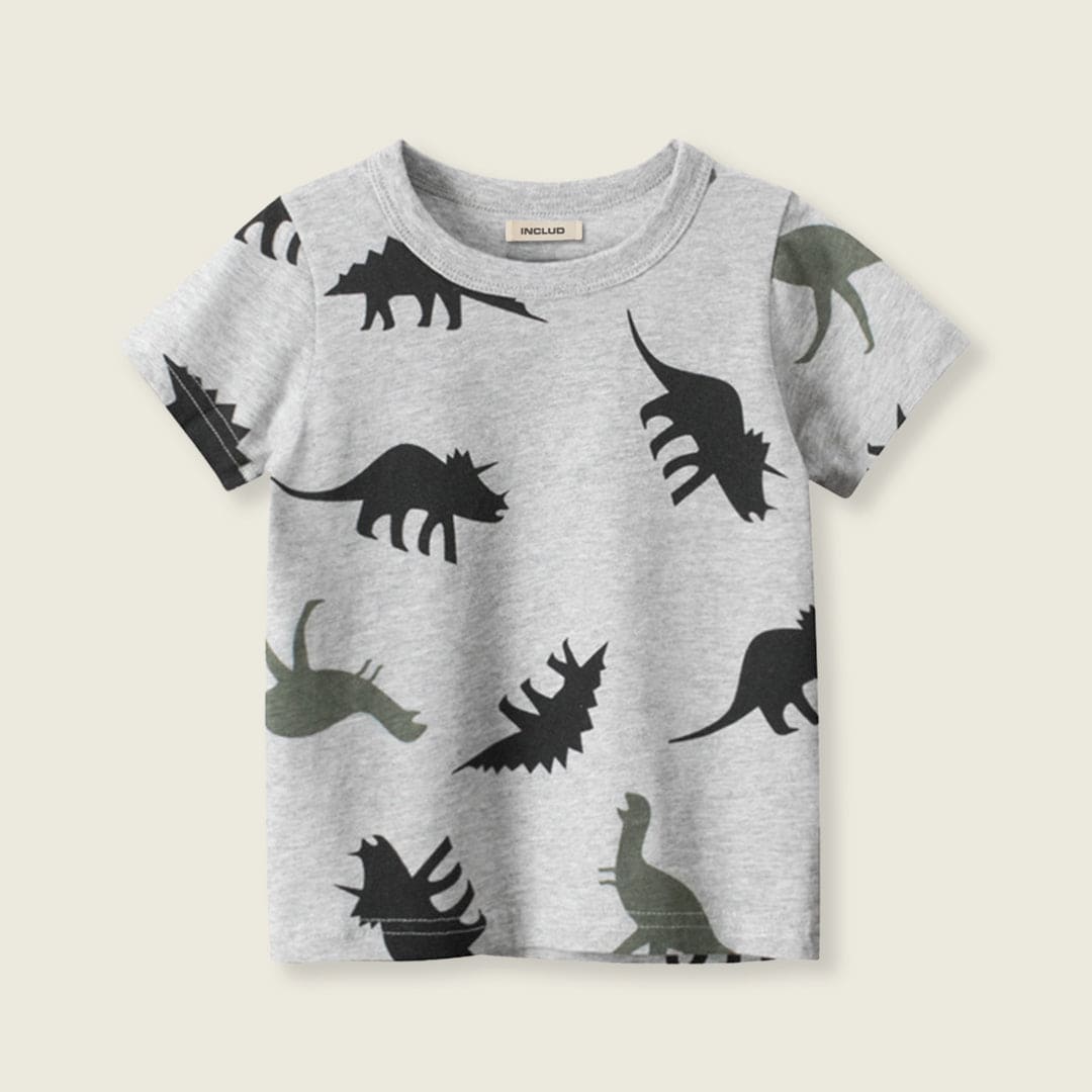 Boys All Over Dinosaur Print T-shirt Tshirts   
