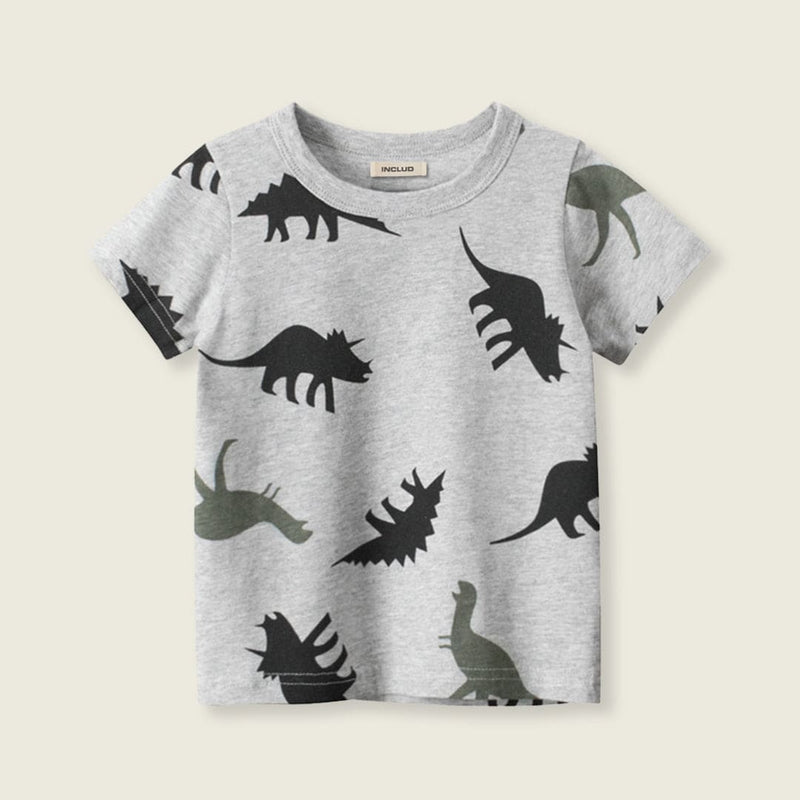 Boys All Over Dinosaur Print T-shirt Tshirts   