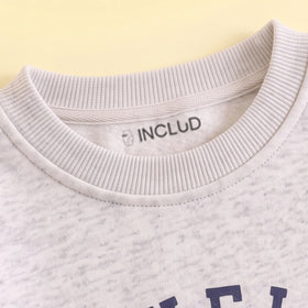 Boys Light Grey Typographic Long Sleeve Sweatshirt Sweatshirts & Hoodies