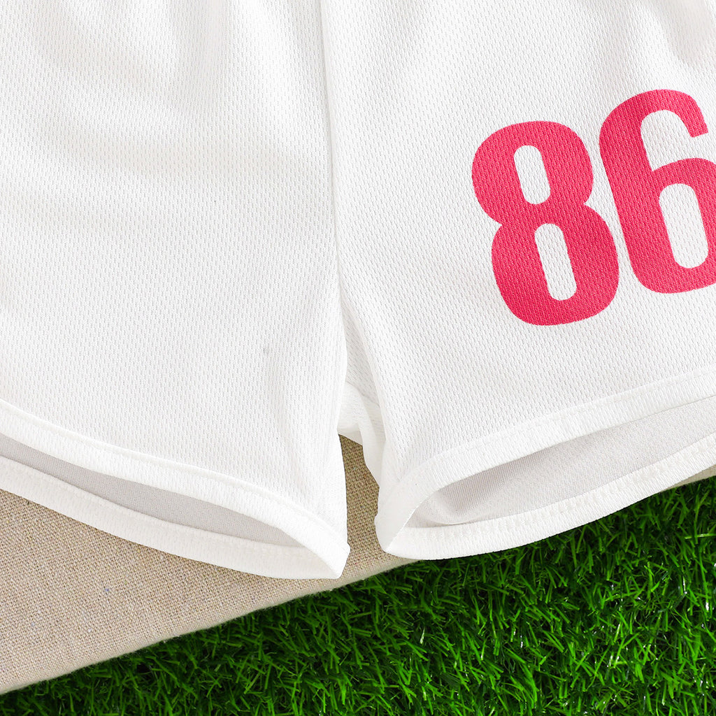 Girls Pink Short Sleeve Printed T-Shirt With Shorts Set 2 pc. Sets