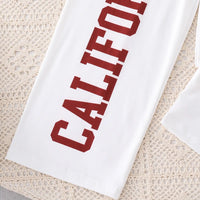 Girls Off White Typography Print Sleeveless Top With Pants Summer Sets Sets