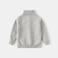 Boys Grey Textured Turtleneck Sweater Sweaters & Cardigans