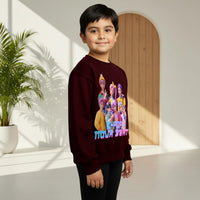 Boys Maroon K-Pop Nova Beat Graphics Crew Neck Sweatshirt Sweatshirts & Hoodies