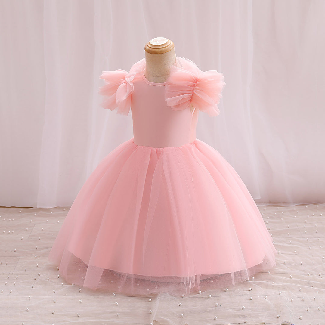 Girls Balloon Shape Tulle Party Dress Party Dresses   