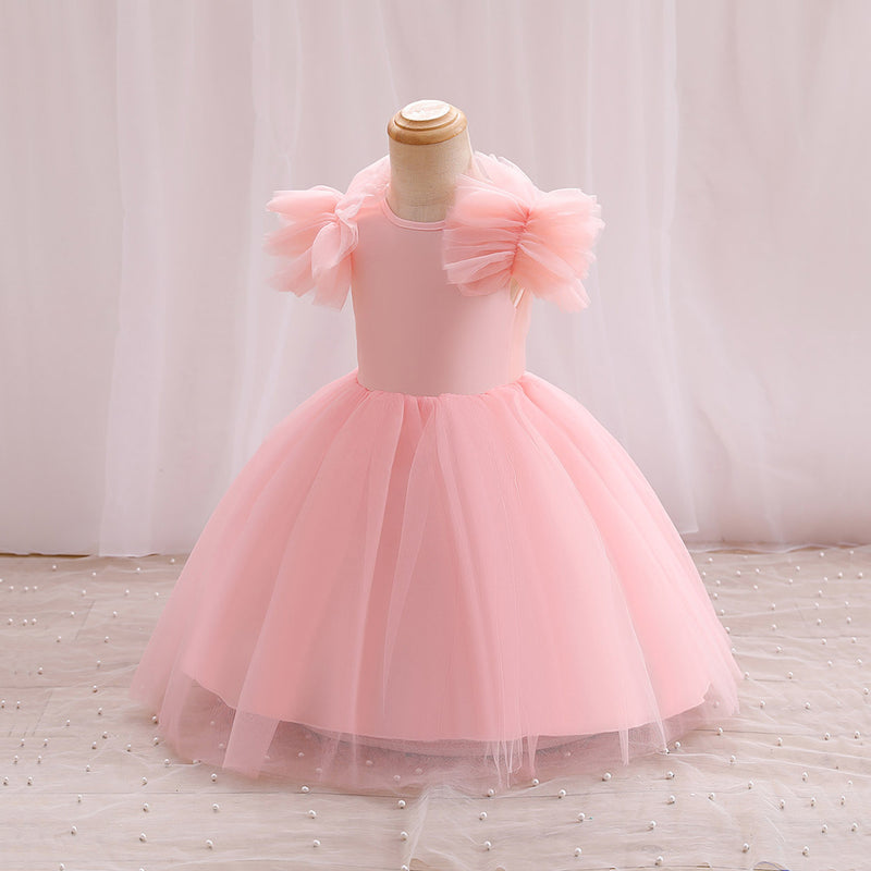 Girls Balloon Shape Tulle Party Dress Party Dresses   
