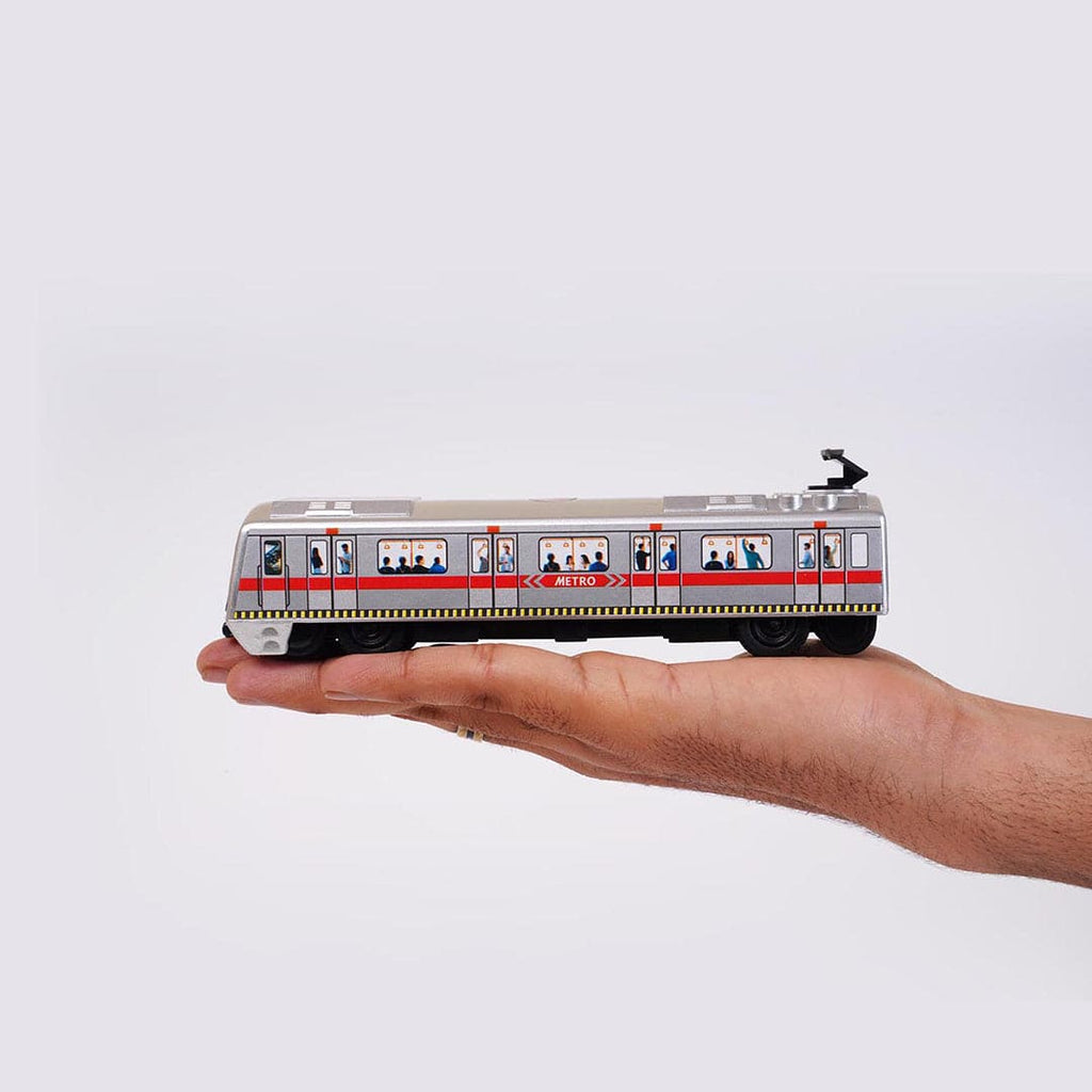 Pull Back Metro Train With Graphics Toys & Games Silver Onesize