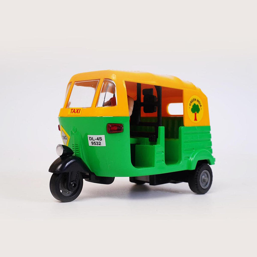 Pull Back CNG Auto Rickshaw With Graphics Toys & Games Green Onesize