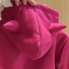 Girls Fuchsia Hooded Zip-up Jacket With Pant Co-ord Sets Sets
