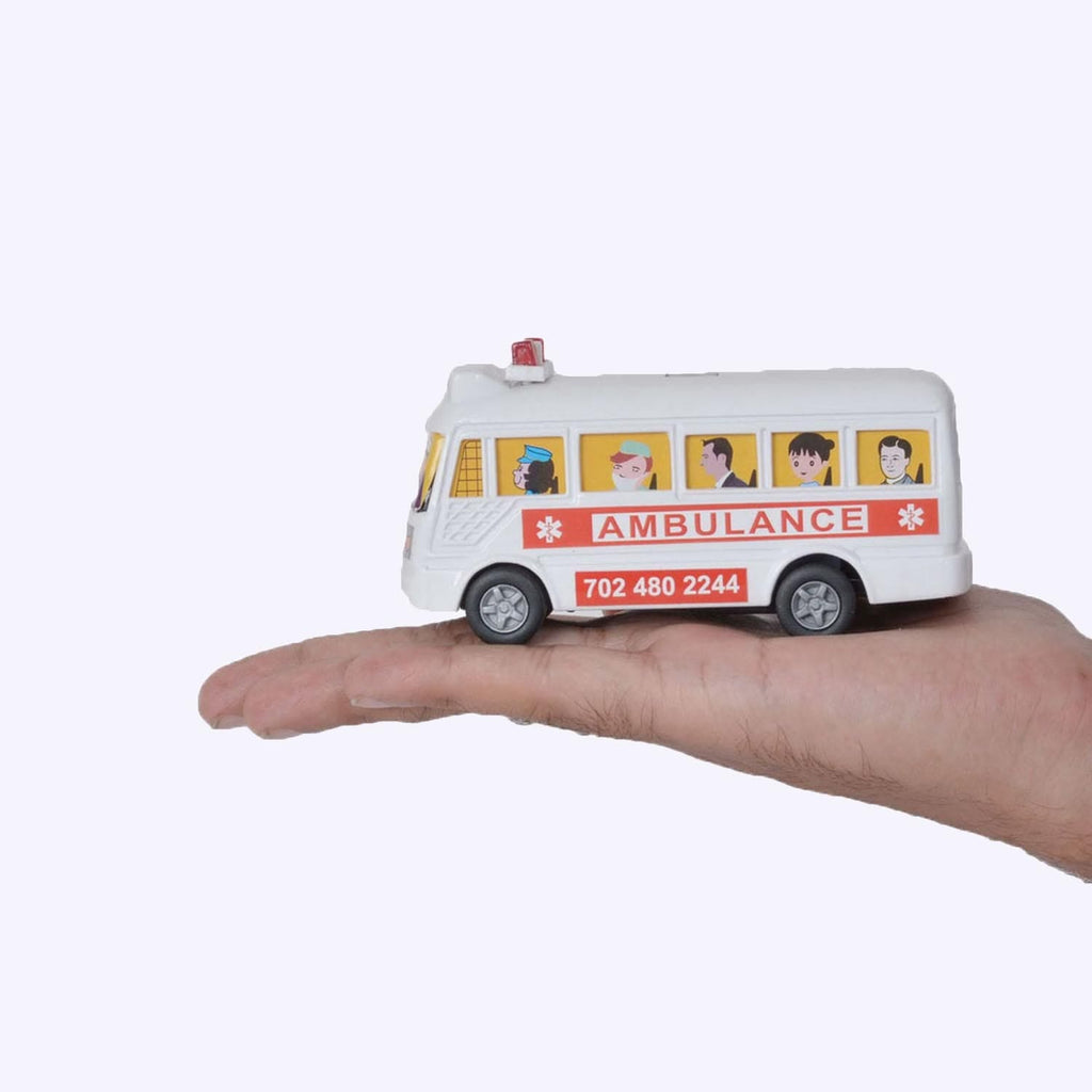 Pull Back Mini Bus Ambulance With Graphics Toys & Games White Onesize