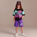 Boys Black Typographic Print Short Sleeve T-Shirt With Shorts Sets 2 pc. Sets Black 3-4 Y