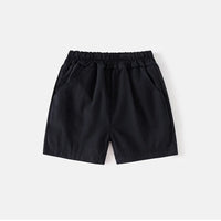 Boys Black Stripes Short Sleeves Polo T-Shirt With Shorts Set Sets