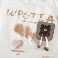 Boys Printed Short Sleeves White T-Shirt With Shorts Set 2 pc. Sets