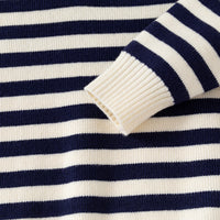 Boys Apricot Polo Sweater With Self-Design Stripe Patterns Sweaters & Cardigans