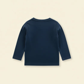 Boys Blue Dinosaur Printed Long Sleeves T-Shirt Tshirts