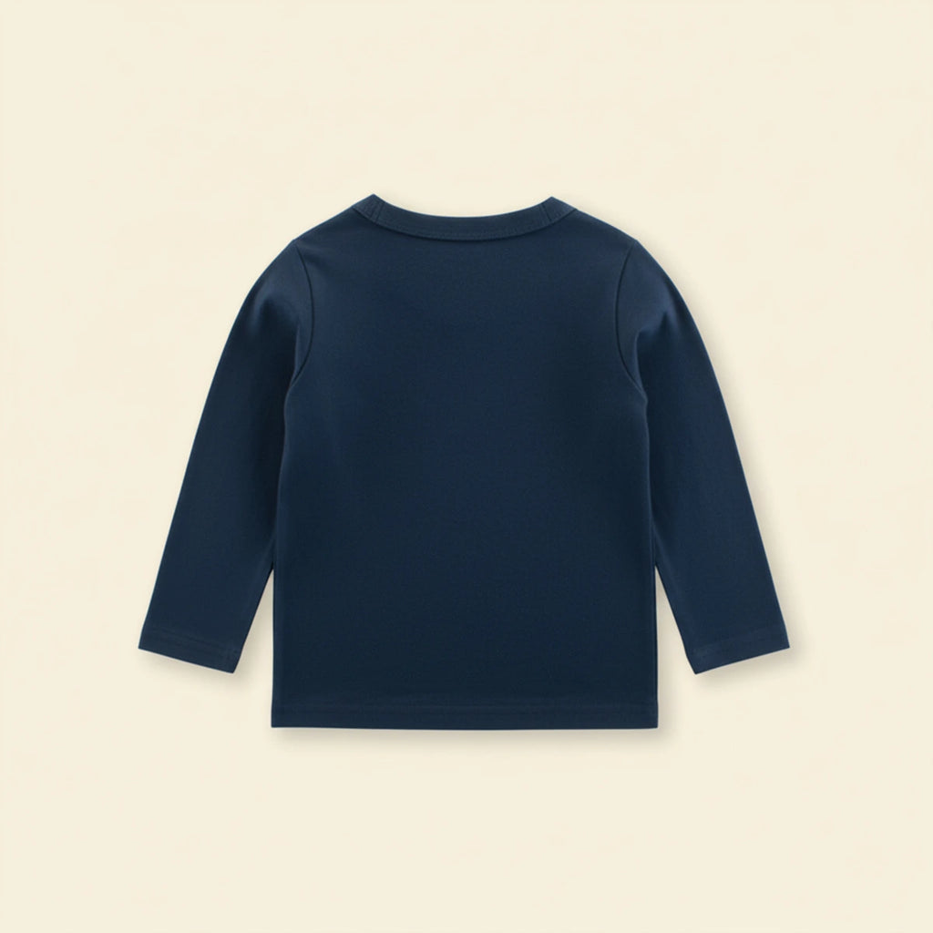 Boys Blue Dinosaur Printed Long Sleeves T-Shirt Tshirts