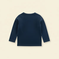 Boys Blue Dinosaur Printed Long Sleeves T-Shirt Tshirts