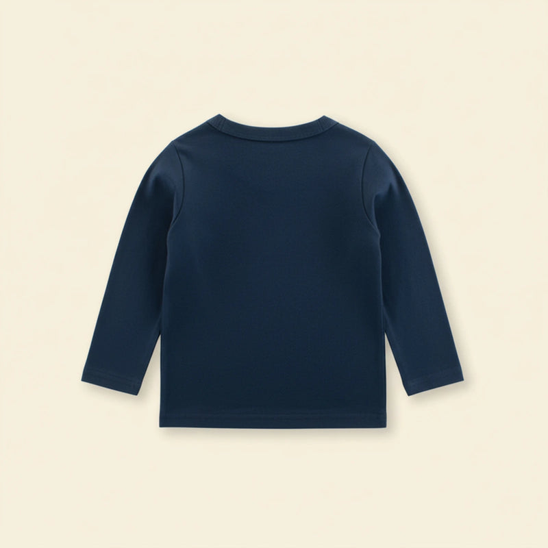 Boys Blue Dinosaur Printed Long Sleeves T-Shirt Tshirts