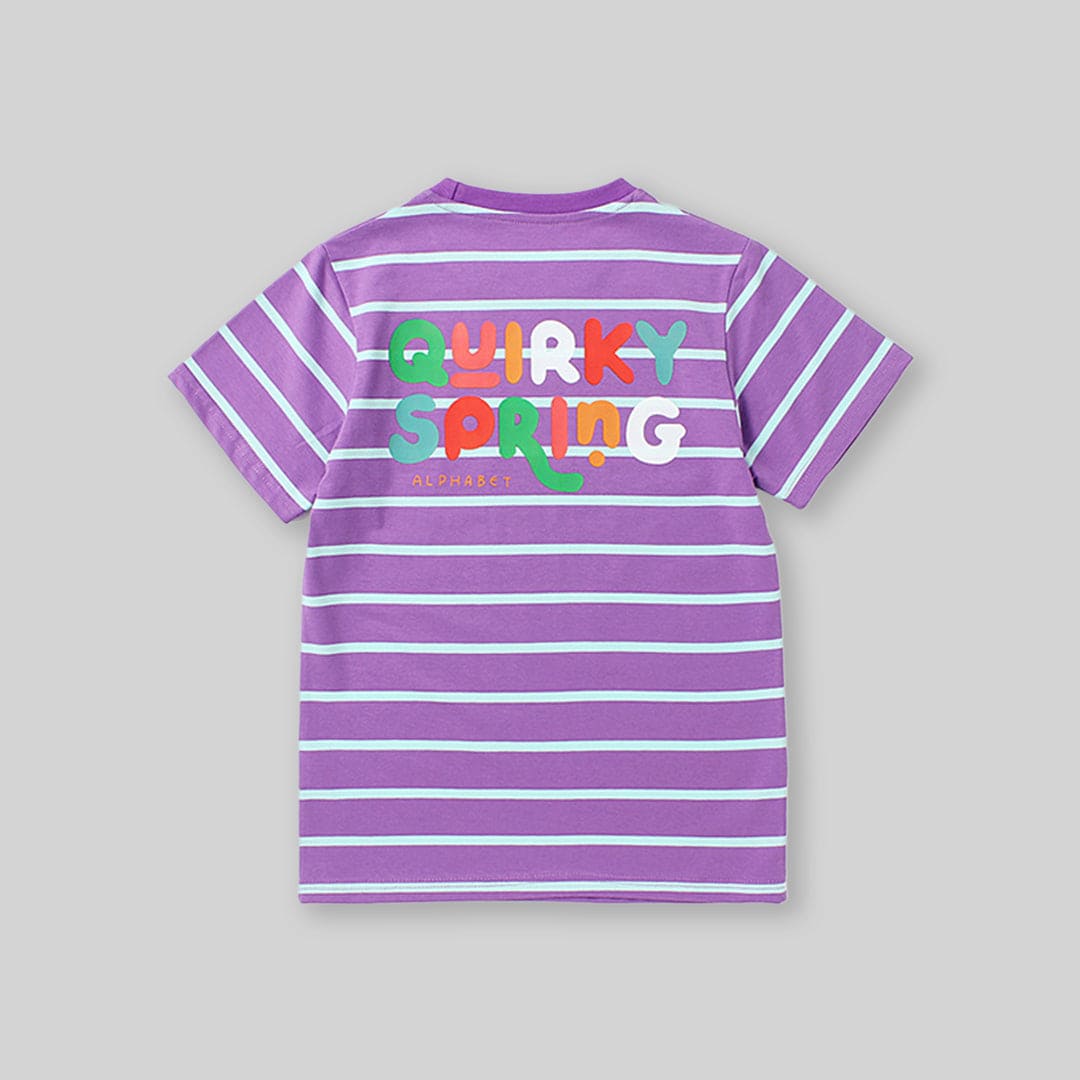 Girls Striped Short Sleeves T-Shirt Tshirts   
