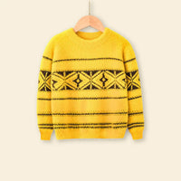 Boys Yellow Self-Design Regular Sweater Sweaters & Cardigans