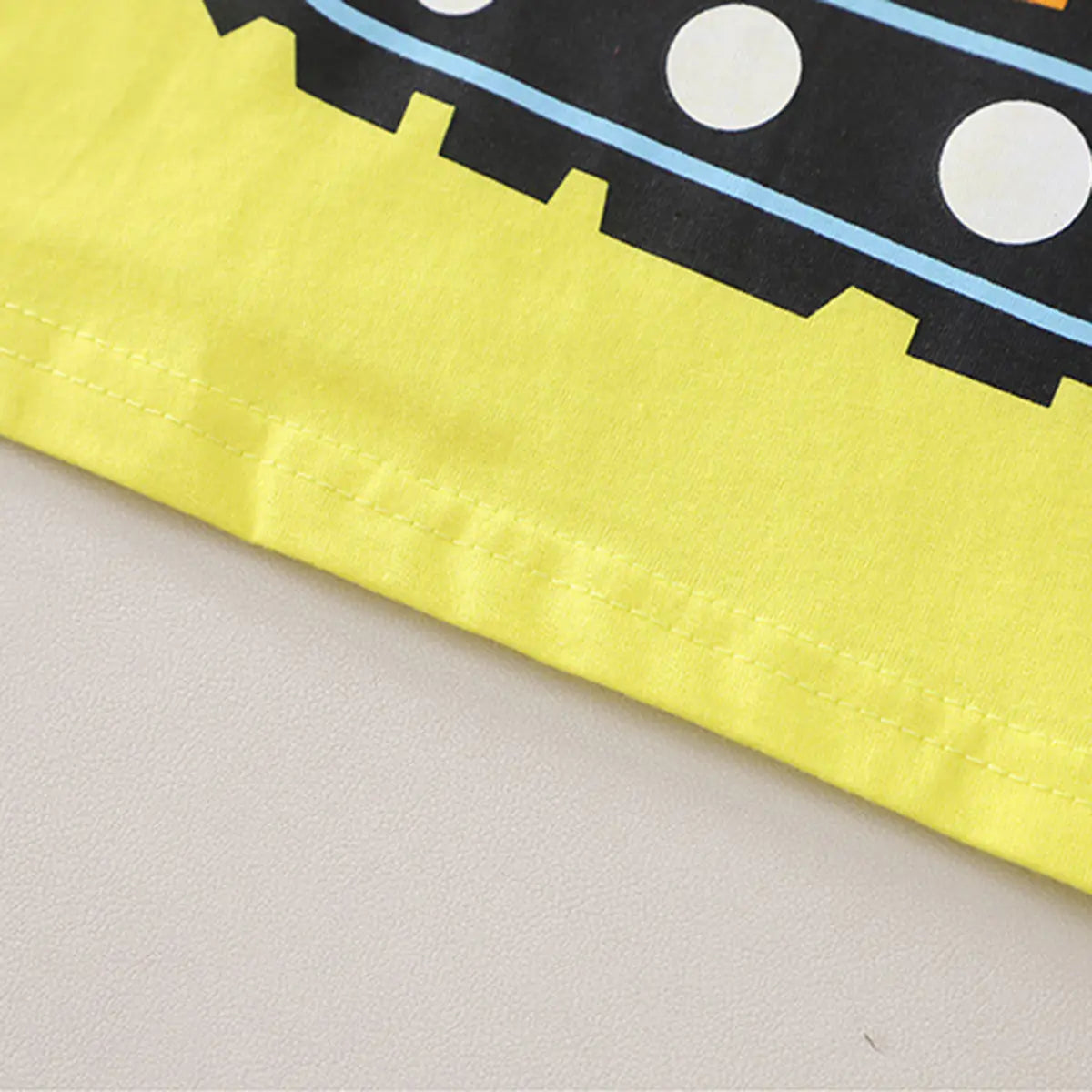 Boys Yellow Excavator Graphic Short Sleeve T-Shirt with Denim Shorts Sets 2 pc. Sets