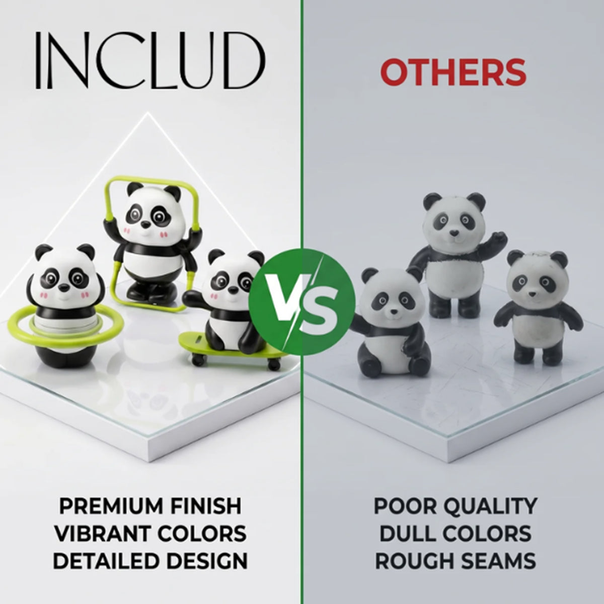 3 Naughty Pandas, Unlimited Fun, 3 in-1 Moving Panda Toy Set for Kids Trending Accessories