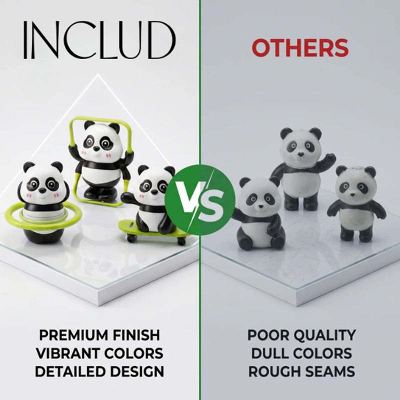 3 Naughty Pandas, Unlimited Fun, 3 in-1 Moving Panda Toy Set for Kids Trending Accessories
