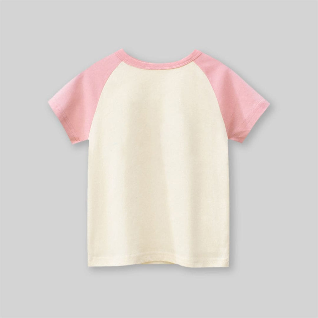 Girls Teddy Print Short Sleeves T-shirt Tshirts   