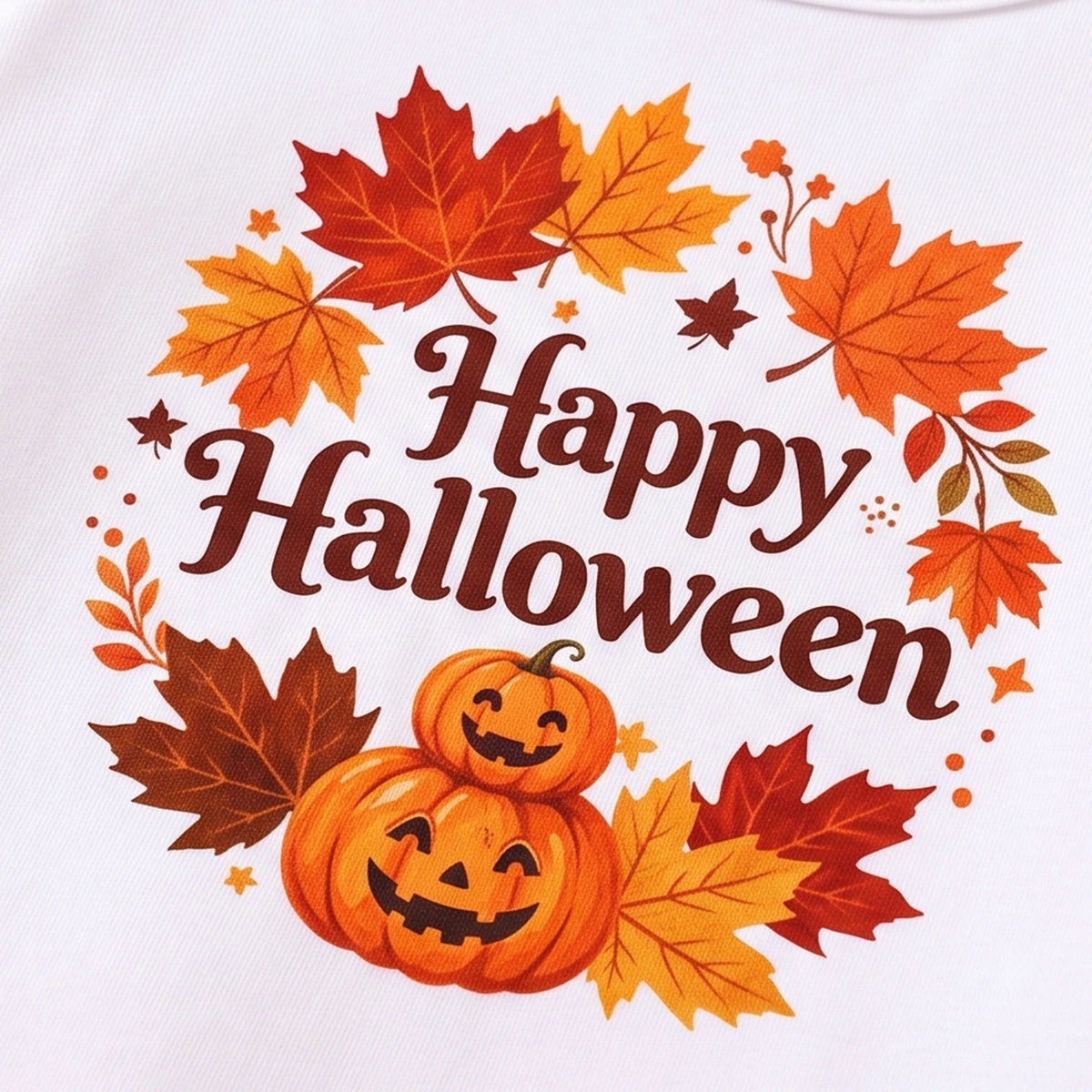 Girls White Happy Halloween Print Top With Skirt Sets 2 pc. Sets