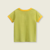 Girls Motif Printed Short Sleeves Casual Tee Tops & T-Shirts