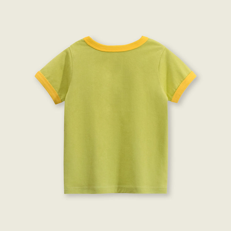 Girls Motif Printed Short Sleeves Casual Tee Tops & T-Shirts