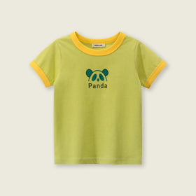 Girls Motif Printed Short Sleeves Casual Tee Tops & T-Shirts
