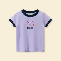 Girls Motif Printed Short Sleeves Casual Tee Tops & T-Shirts