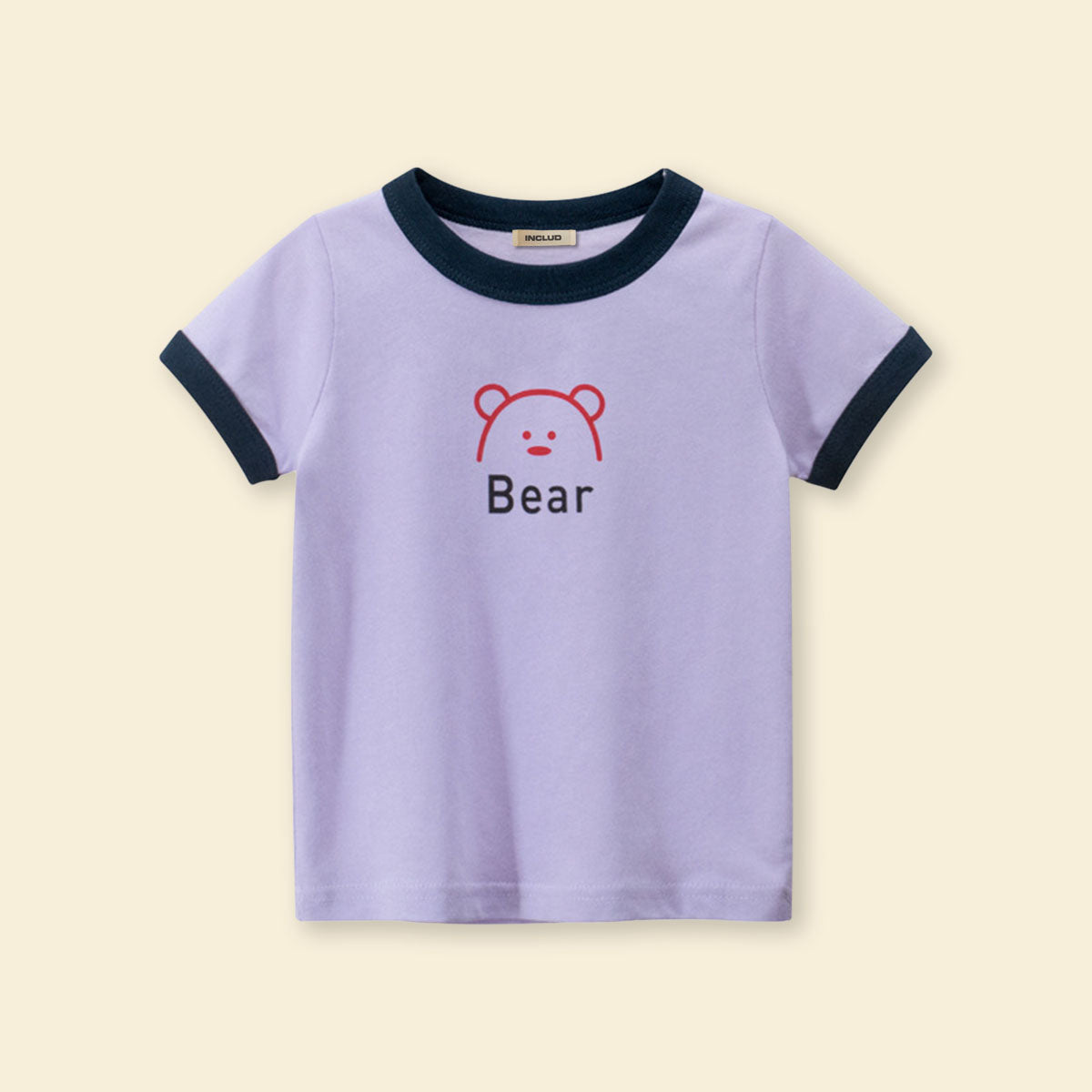 Girls Motif Printed Short Sleeves Casual Tee Tops & T-Shirts