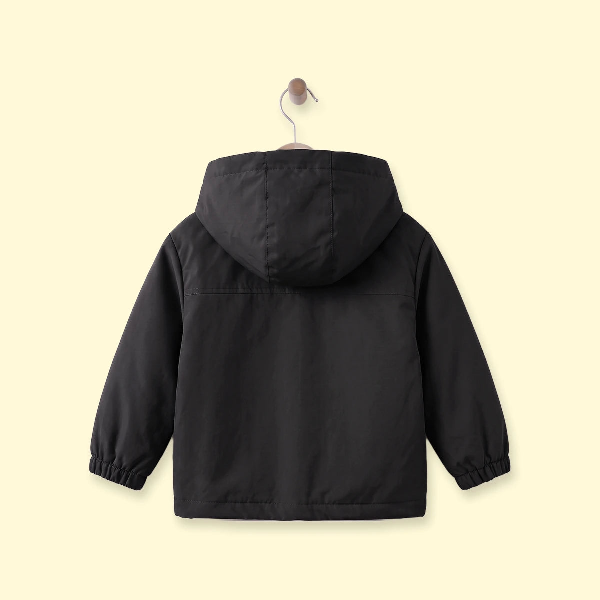 Boys Black Hooded Zip-up Jacket Coats & Jackets
