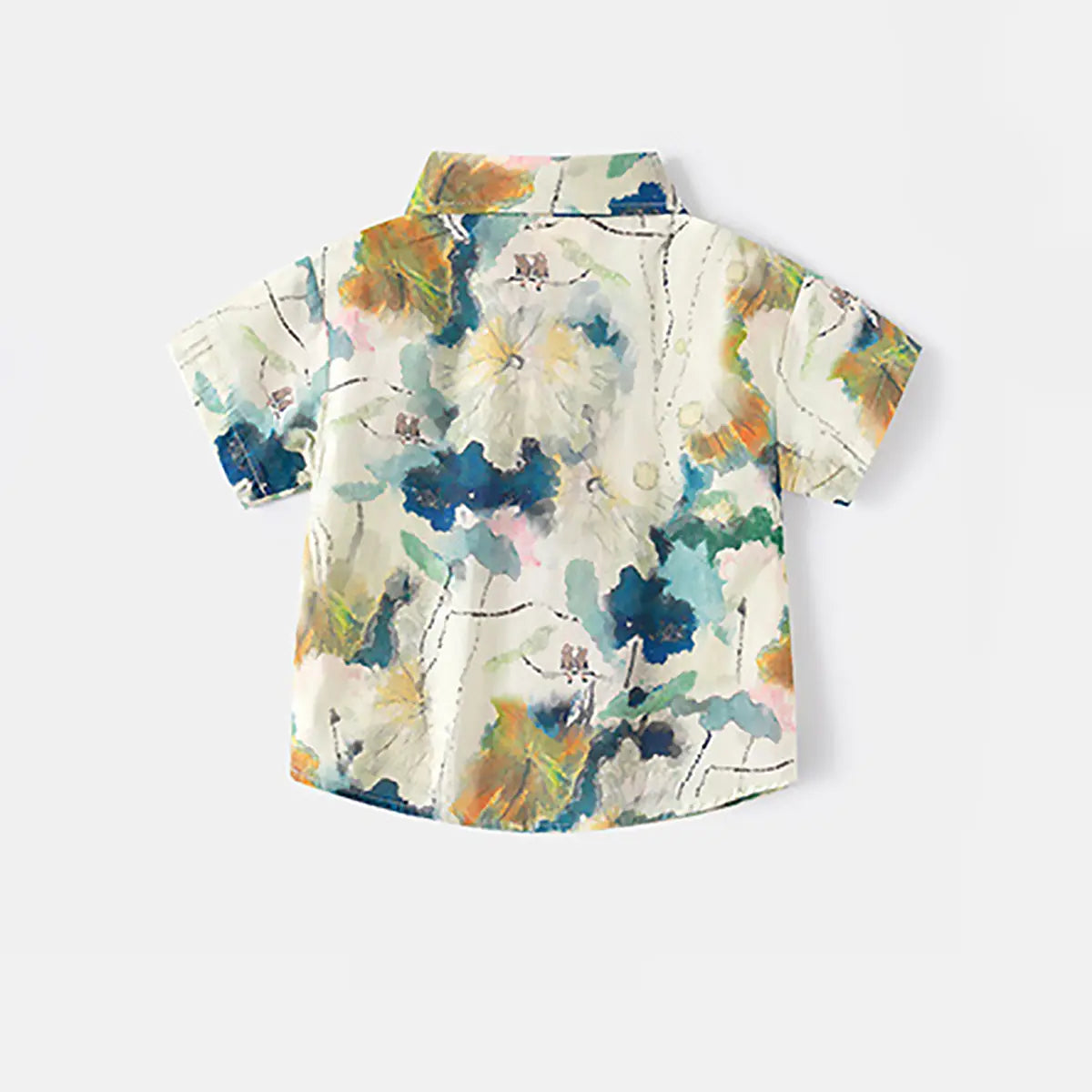 Boys Apricot Abstract Printed Short Sleeves Shirt Shirts