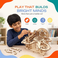 3D Wooden Marble Run - Laser-Cut Mechanical Model Kit with Steel Marbles Trending Accessories