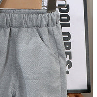 Boys Grey Embossed Print Short Sleeve T-Shirt With Shorts Sets 2 pc. Sets