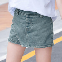 Girls Lt Blue Elasticated Denim Shorts Shorts