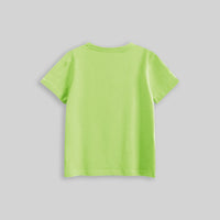 Boys Lime Green Dinosaur Cartoon Printed Short Sleeves T-Shirt Tshirts
