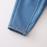 Boys Green Reversible jacket With T-Shirt & Denim Pants Set Sets
