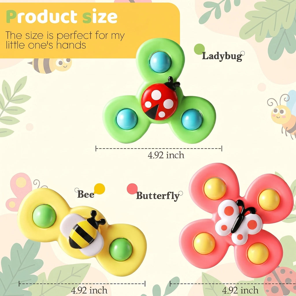 Insect Suction Spinner Toys for Babies | Pack of 3 | INCLUD Trending Accessories