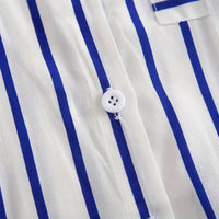 Girls Blue Stripe Shirt With Printed T-Shirt And Denim Shorts Sets 3 pc. Sets
